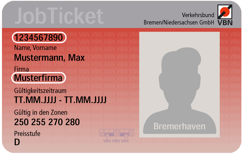 Jobticket Bremerhaven Bus: Vorderseite